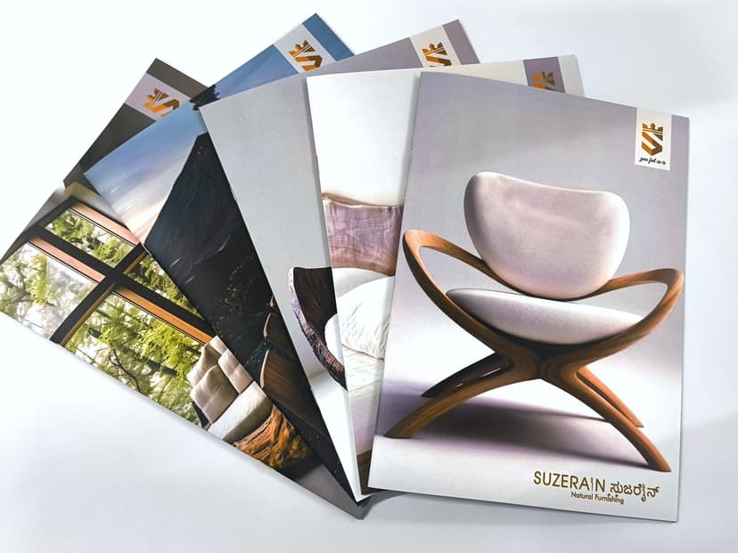 Collection of professional printed A4 catalogues
