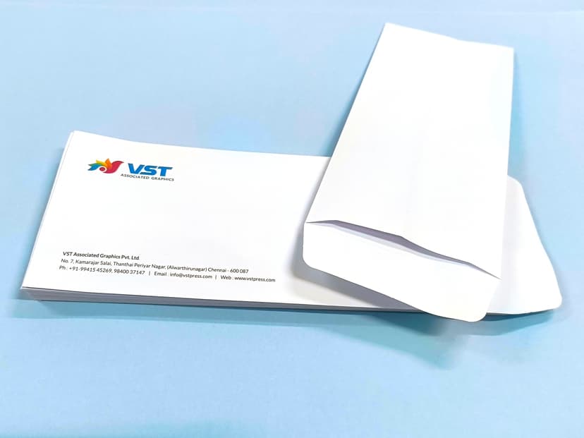 Office envelope showing the short-edge flap in an open position.